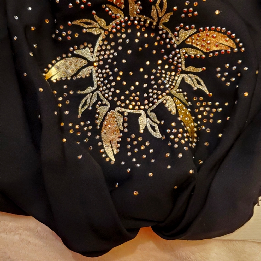 GORGEOUS GIORGIO ARMANI BLACK W/GOLD EMBELLISHMENTS BANDANA, BRAND NEW W/TAGS